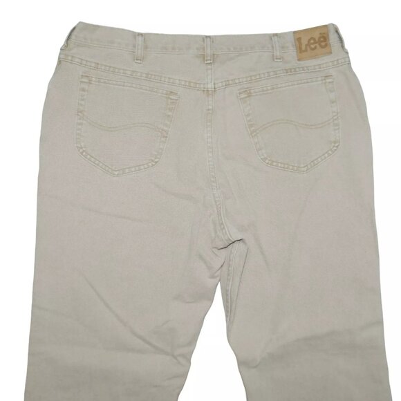 Vintage Lee Relaxed Fit Straight Leg Denim Jeans Men's Size 42x30 Beige Tan - Picture 3 of 6